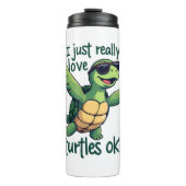 Dabbing Zee Turtle Ik hou gewoon echt van Turtles  Thermosbeker (Voorkant)