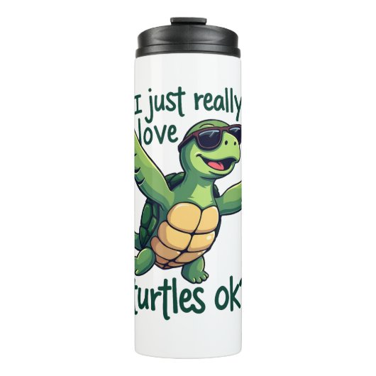 Dabbing Zee Turtle Ik hou gewoon echt van Turtles  Thermosbeker (Voorkant)