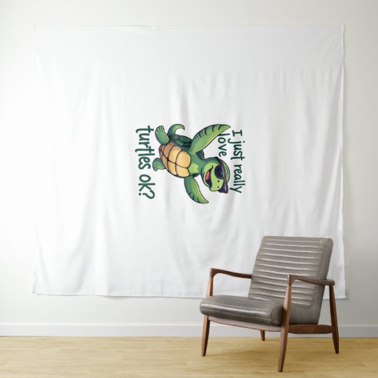 Dabbing Zee Turtle Ik hou gewoon echt van Turtles  Wandkleed (In Situ (horizontaal))