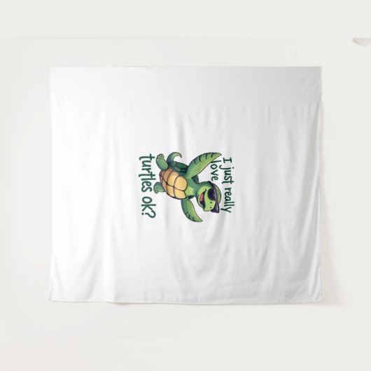 Dabbing Zee Turtle Ik hou gewoon echt van Turtles  Wandkleed (Voorkant (horizontaal))