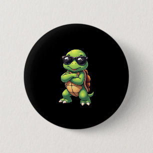 Dabbing Zeeschildpad Dierenvriend Red De Schildpad Ronde Button 5,7 Cm