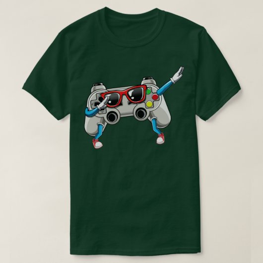 Dabbing zonnebril videogame controller Gamer T-shirt (Design voorkant)