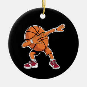 Dabende Basketbal Bal Grappige Sportspeler Keramisch Ornament