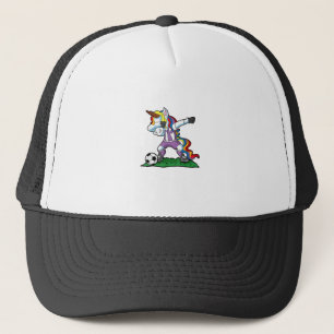 Dabende Eenhoorn Voetbal Meisjes Vrouwen Team Coac Trucker Pet