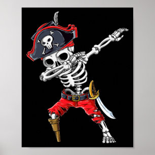 Dabende geraamtepiraat poster