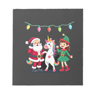 Dabende Kerstman Elf Eenhoorn Kerst Kinderen Jonge Notitieblok