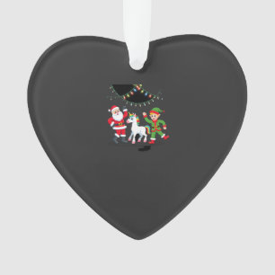 Dabende Kerstman Elf Eenhoorn Kerst Kinderen Jonge Ornament