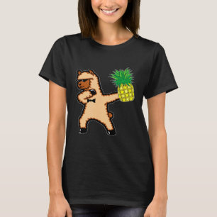 Dabende Lama Ananas Aloha Strand Hawaiaanse Dans T-shirt