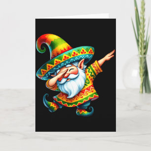 Dabende Mexicaanse Gnome Hoed Cinco De Mayo Feest Kaart