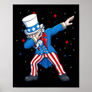 Dabende Oom Sam 4 juli Kinderen Jongens Mannen Poster
