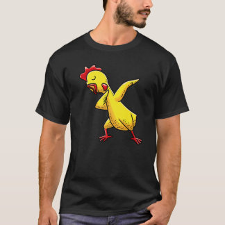 Dabende Rubberen Kip Mannen Vrouwen Kinderen T-shirt