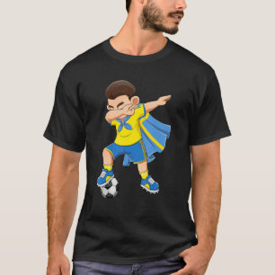 Dabende Voetbaljongen Zweden Voetbalvlag Kinderen T-shirt