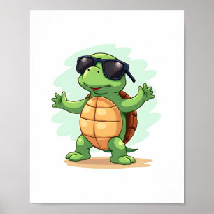Dabende zeeschildpad dierenvriend Red de schildpad Poster