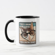 D'abord je bois le café Funny Cat café Mug