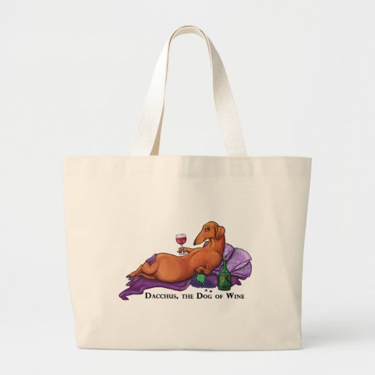 Dacchus Dog of Wine Grote Tote Bag (Voorkant)