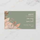 D'accompagnement 3,5 x 2 RSVP Mariage - Carte Sage Green (Devant)
