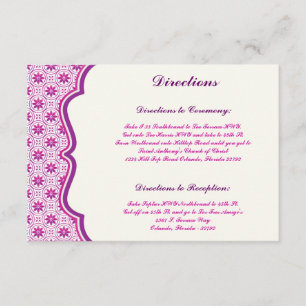 D'accompagnement 3,5 x 5 Carte de direction Magenta Purple Flowe Fo