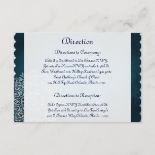D'accompagnement 3,5 x 5 Carte de direction Profond Marocain Bleu