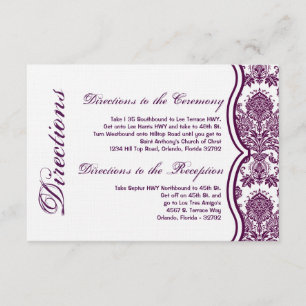 D'accompagnement 3x5 Directions Carte Plum Purple Damask Lace
