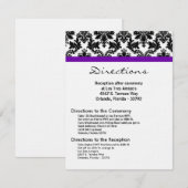 D'accompagnement 4x5 Carte de direction Black Damask Purple Recepti (Devant / Derrière)
