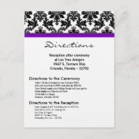 4x5 Carte de direction Black Damask Purple Recepti