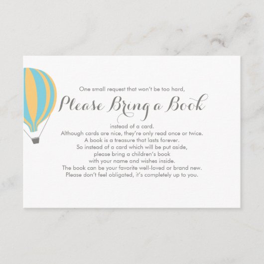 D'accompagnement Apportez une carte d'insertion de ballons à air ch (Devant)