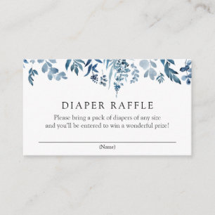 D'accompagnement Aquarelle Blue Flowers Diaper Carte d'insertion de