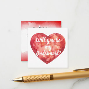 D'accompagnement Aquarelle Coeur Serez-Vous Ma Carte D'Épouse