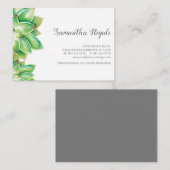 D'accompagnement Aquarelle tropicale Carte de visite succulent (Devant / Derrière)