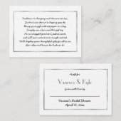 D'accompagnement Argent Display carte d'insertion de douche nuptial (Devant / Derrière)