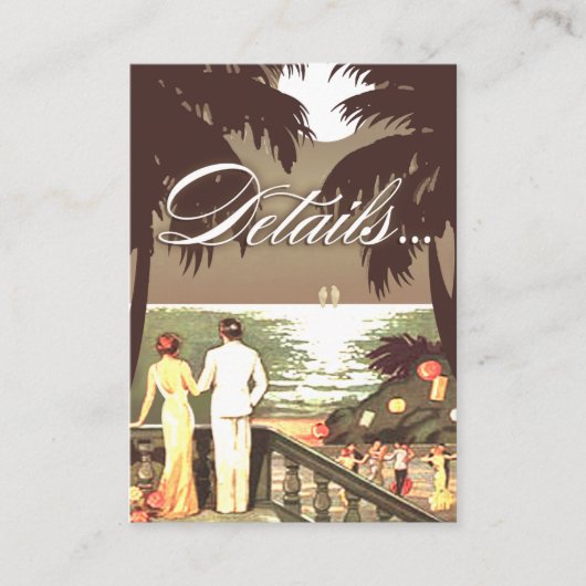 D'accompagnement Art Deco Beach Détails Carte d'enregistrement (Devant)