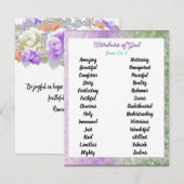 D'accompagnement Attributs de Dieu de A à Z Carte de boîtier (Devant / Derrière)