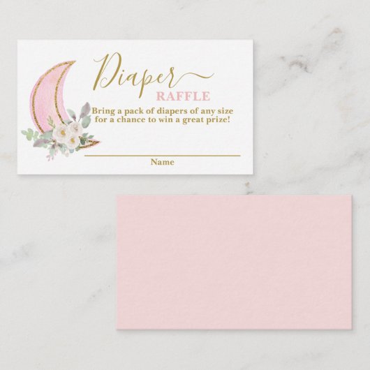 D'accompagnement Au-dessus de la lune Carte de Raffle de couches (Devant / Derrière)