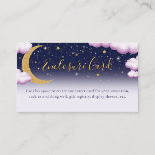 D'accompagnement Au-dessus de la Lune Rose Girl Baby shower carte d