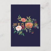 D'accompagnement Automne Floral Mariage - Carte de la réception (Dos)