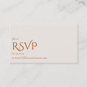 D'accompagnement Automne Terracotta moderne mariage carte RSVP