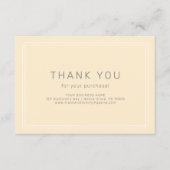 D'accompagnement AVERY Carte de remerciement commande jaune beurre (Devant)
