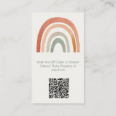 D'accompagnement Baby shower arc-en-ciel rustique QR Code Carte d'e (Dos)