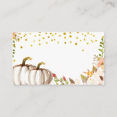 D'accompagnement Baby shower citrouille or - Carte de rabat à couch (Dos)