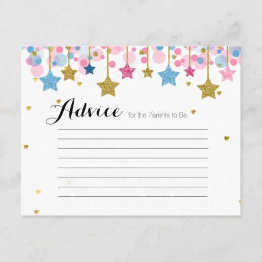 D'accompagnement Baby shower de carte conseil Twinkle Pink blue (Devant)