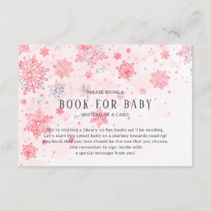 D'accompagnement Baby shower de Snowflakes rose pour la carte bébé