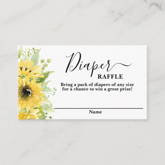 D'accompagnement Baby shower de tournesol fille Déchets Carte Raffi (Devant)