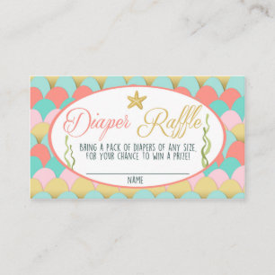 D'accompagnement Baby shower Déchets Carte Raffin Sirène Coral rose