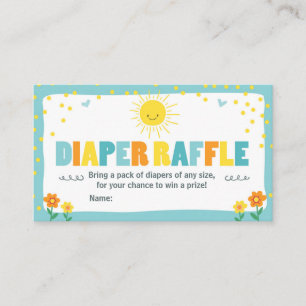 D'accompagnement Baby shower Déchets Carte Raffin Sunshine Garçon B