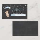 D'accompagnement Baby shower Déchets Carte Raffin Teddy Bear Bleu (Devant / Derrière)