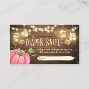 D'accompagnement Baby shower Déchets Carte Raffle Citrouille rustiq