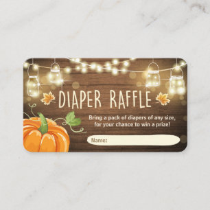 D'accompagnement Baby shower Déchets Carte Raffle Citrouille rustiq