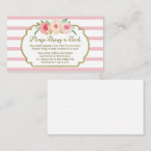 D'accompagnement Baby shower Demande Carte Pink Floral Stripes (Devant / Derrière)