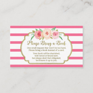 D'accompagnement Baby shower Demande Carte Pink Floral Stripes