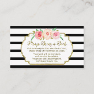 D'accompagnement Baby shower Demande Carte Rose Floral Noir